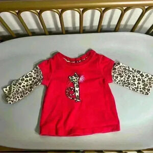 100% cotton quarter length cheetah long sleeve baby girl shirt sleeve tee shirt